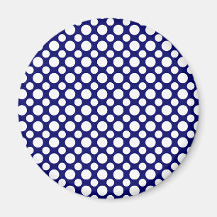 Weiße Polka-Punkte Magnet