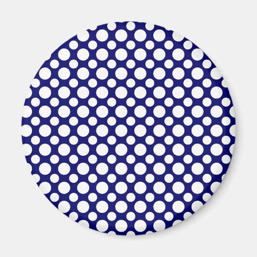 Weiße Polka-Punkte Magnet (Vorne)