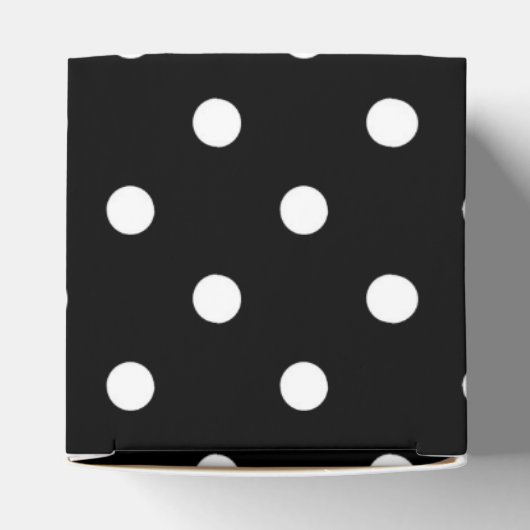 Weiße Polka-Punkte-Medium auf schwarz Geschenkschachtel (Oben)