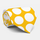 Weiße Polka-Punkte mit gelbem Hintergrund Krawatte (Gerollt)