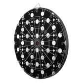 Weiße Polka-Punkte, Polka-Dot-Muster, Punkte, gepu Dartscheibe (Vorderseite rechts)