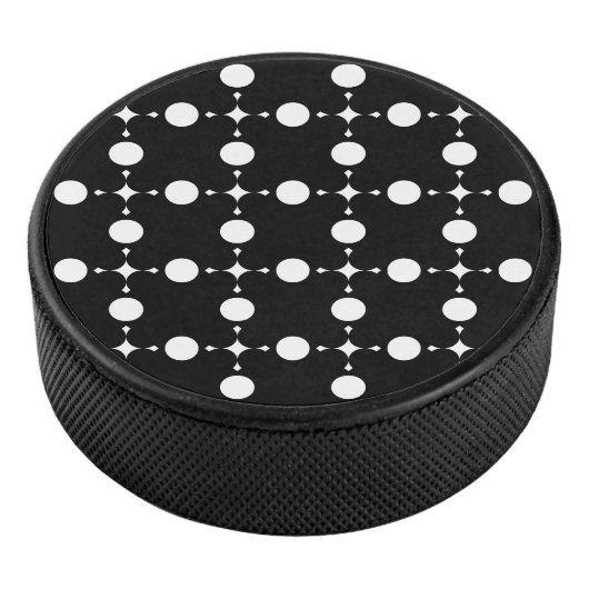 Weiße Polka-Punkte, Polka-Dot-Muster, Punkte, gepu Eishockey Puck (3/4)