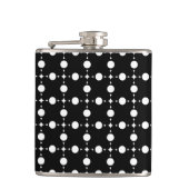 Weiße Polka-Punkte, Polka-Dot-Muster, Punkte, gepu Flachmann (Vorderseite)