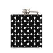 Weiße Polka-Punkte, Polka-Dot-Muster, Punkte, gepu Flachmann (Rückseite)