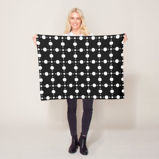 Weiße Polka-Punkte, Polka-Dot-Muster, Punkte, gepu Fleecedecke (Beispiel)