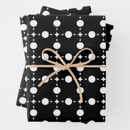 Weiße Polka-Punkte, Polka-Dot-Muster, Punkte, gepu Geschenkpapier Set