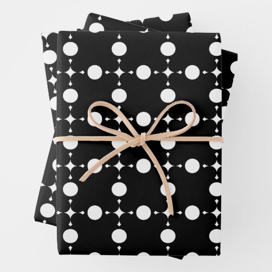 Weiße Polka-Punkte, Polka-Dot-Muster, Punkte, gepu Geschenkpapier Set (Beispiel)
