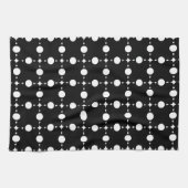 Weiße Polka-Punkte, Polka-Dot-Muster, Punkte, gepu Geschirrtuch (Horizontal)