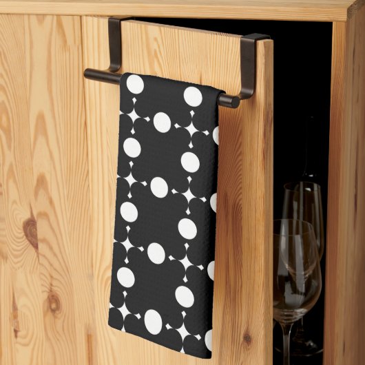 Weiße Polka-Punkte, Polka-Dot-Muster, Punkte, gepu Geschirrtuch (Drittel gefaltet)