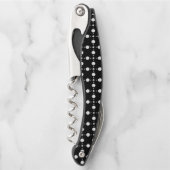 Weiße Polka-Punkte, Polka-Dot-Muster, Punkte, gepu Kellnermesser (Vorderseite)