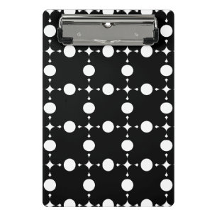 Weiße Polka-Punkte, Polka-Dot-Muster, Punkte, gepu Mini Klemmbrett