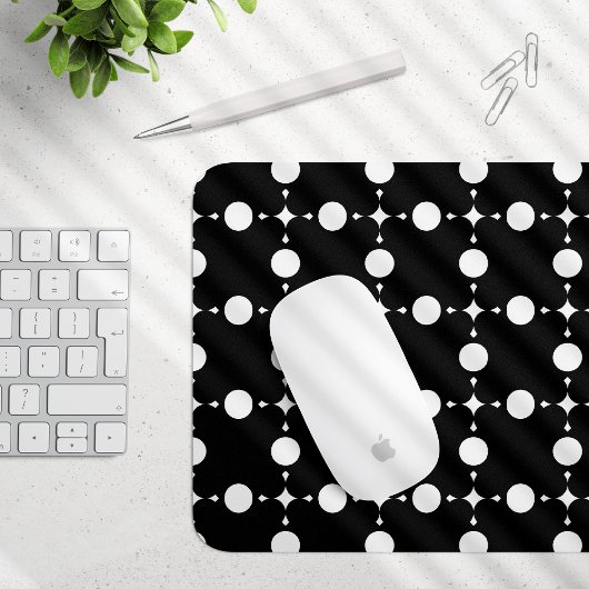 Weiße Polka-Punkte, Polka-Dot-Muster, Punkte, gepu Mousepad