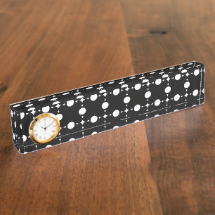 Weiße Polka-Punkte, Polka-Dot-Muster, Punkte, gepu Namensplakette
