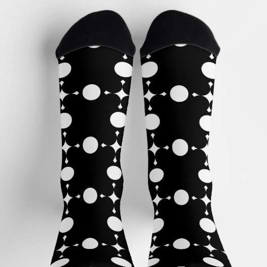 Weiße Polka-Punkte, Polka-Dot-Muster, Punkte, gepu Socken (Oben)