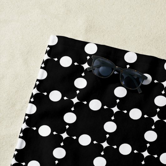 Weiße Polka-Punkte, Polka-Dot-Muster, Punkte, gepu Strandtuch (Beispiel)