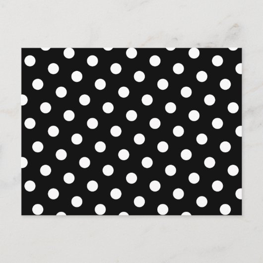 Weiße Polka-Punkte Postkarte (Vorderseite)