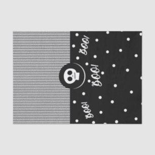 Weiße Polka-Punkte und Streifen Seidenpapier