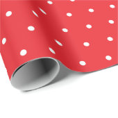Weiße Polka-Punktmuster Geschenkpapier (Rolleneckpunkt)