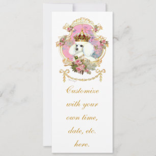 Weiße Poodle Prinzessin in rosa Rosen