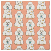 Weiße Poodle Stoff (Muster)
