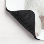 Weiße Poodle Welpe Hund Blume Mousepad (Ecke)