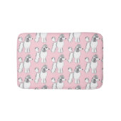 Weiße Poodles-Muster hellrosa Bath Mat Badematte (Vorderseite)