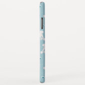 Weiße Poodles und Bows Muster Blau Case-Mate iPhone Hülle (Hinten/Rechts)