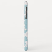Weiße Poodles und Bows Muster Blau Case-Mate iPhone Hülle (Hinten/Links)