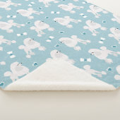 Weiße Poodles und Bows-Muster Sherpadecke (3/4)