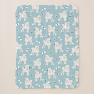Weiße Poodles und Bows-Muster Sherpadecke