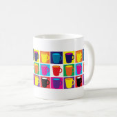 Weiße "Pop-Kunst-" Themed Tasse (VorderseiteRechts)