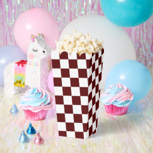 Weiße Popcorntüten mit marinequadratischem Muster Geschenkschachtel