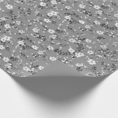 Weiße Posy-Printwerbung auf Grau Geschenkpapier (Ecke)