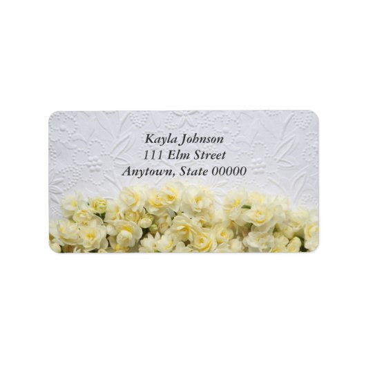 weiße Prägung mit Narzisse-Adressetiketten Adressaufkleber (Vorne)