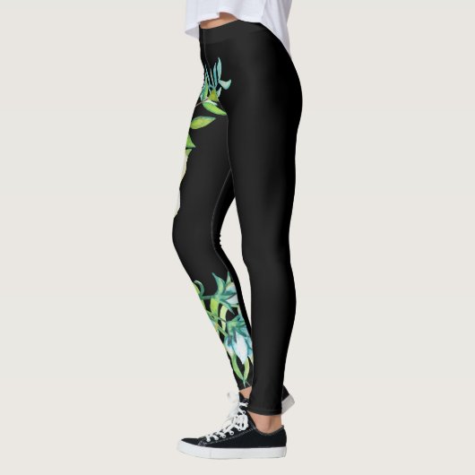 Weiße Prom-Blume korrespondierendes Design Streife Leggings (Links)