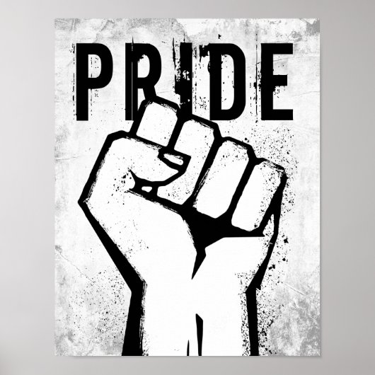 Weiße Protestfaust Poster (Vorne)