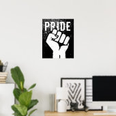 Weiße Protestfaust Poster (Heimbüro)