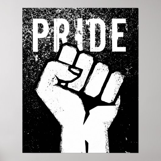 Weiße Protestfaust Poster (Vorne)