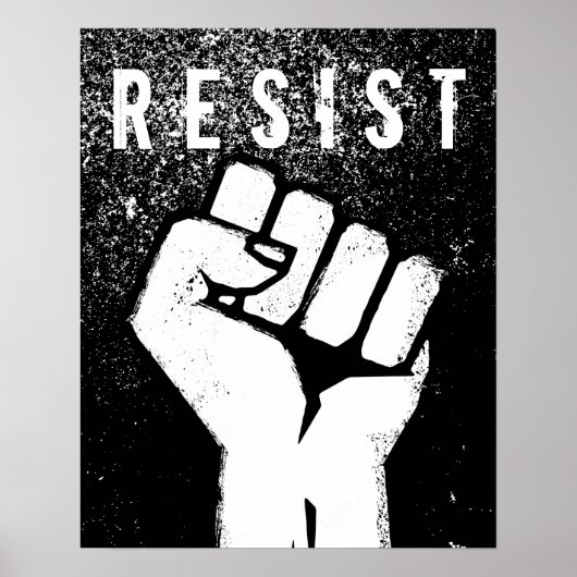 Weiße Protestfaust Poster (Vorne)