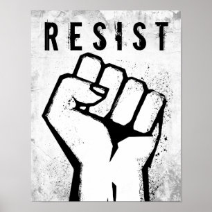 Weiße Protestfaust Poster