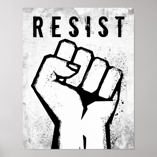 Weiße Protestfaust Poster (Vorne)