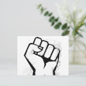 Weiße Protestfaust Postkarte (Stehend Vorderseite)
