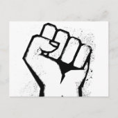 Weiße Protestfaust Postkarte (Vorderseite)