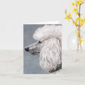 Weiße Pudel-Hundekunst-Anmerkungs-Karte Karte (Gelbe Blume)