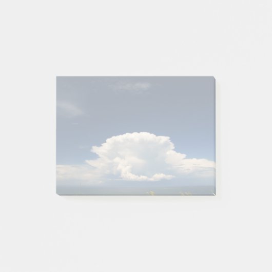 Weiße Puffy-Wolke Post-it Klebezettel (Vorderseite)