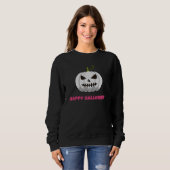 Weiße Pumkin-Happy Halloween Sweatshirt (Vorne ganz)