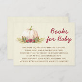 Weiße Pumpkin Fall Blumenbücher für Babywindeln Begleitkarte (Vorne/Hinten)