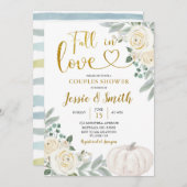 Weiße Pumpkin Fall in Liebe Couple Dusche Einladung (Vorne/Hinten)