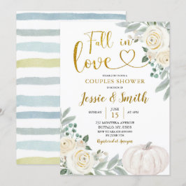 Weiße Pumpkin Fall in Liebe Couple Dusche Einladung