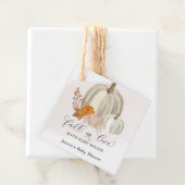 Weiße Pumpkins fallen in Liebe Babydusche individu Geschenkanhänger (Beispiel)